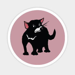 Tom the Tasmanian Devil Pup on Pink Magnet